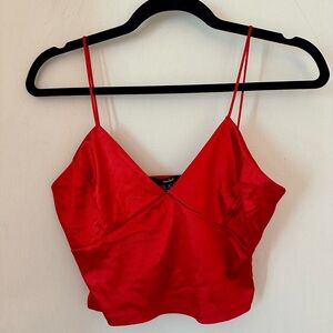 Papaya Dolls Kill Red Satin Crop Top
